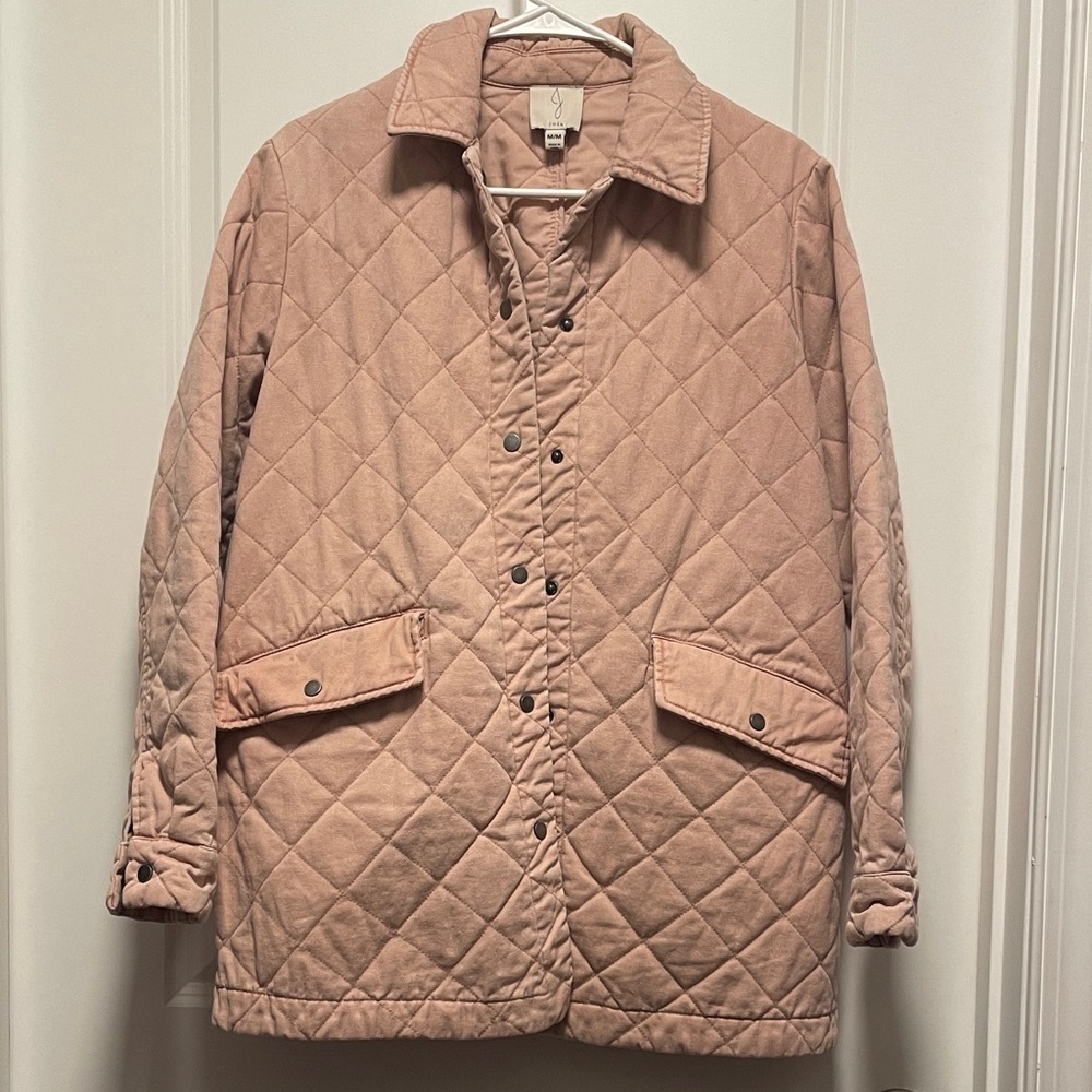 Joie Blush Quilted Button-Up Jacket